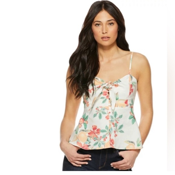 Sofia Vergara White Peplum Floral Tank Top - Picture 2 of 11